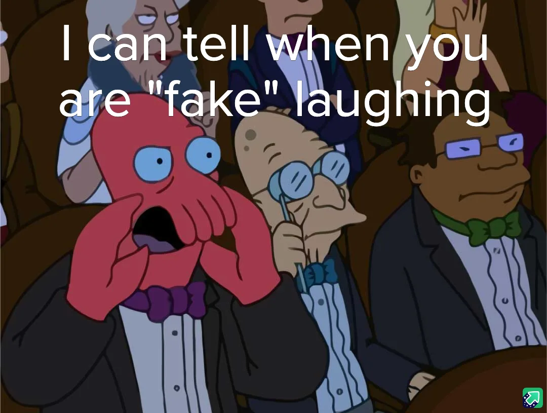 A cartoon image shows a red octopus-like character in a tuxedo with a shocked expression, hands over mouth, seated in an…