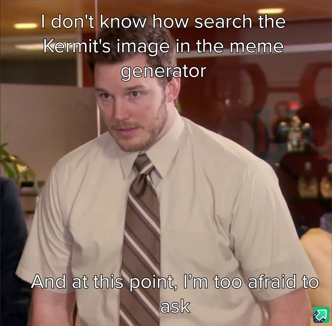 A man in a beige shirt and striped tie looks confused and slightly intimidated, with text overlaid that reads 'I don't know…