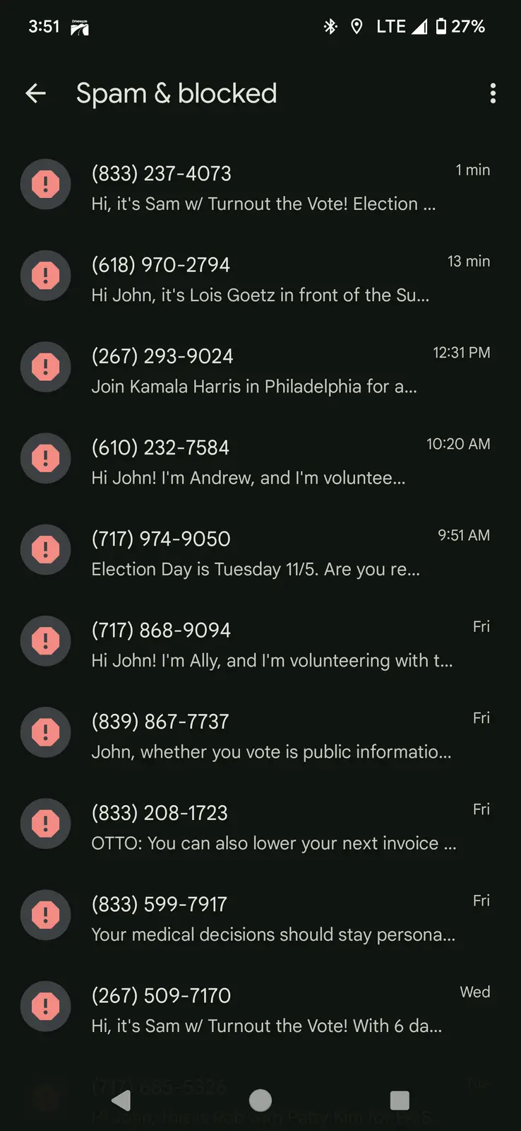 Living in a Swing State: The Election Countdown and Telemarketer Woes