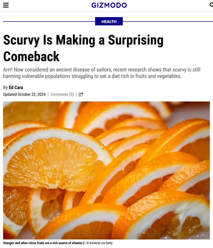 Who Knew Scurvy Would Make an Appearance on Our End-Times Bingo?