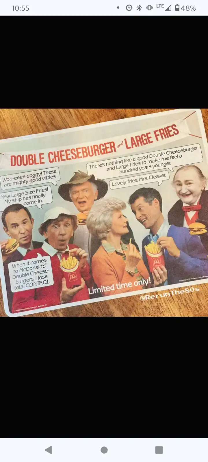 Nostalgic fast food tray paper from yesteryears