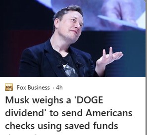 A screenshot of a Fox Business news headline overlaying an image of Elon Musk speaking at an event. He is gesturing with his…