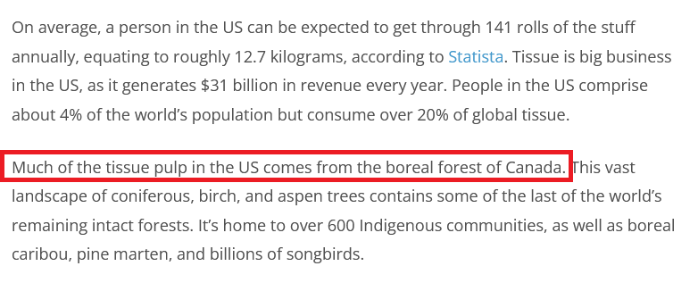 A screenshot of a text passage with one sentence highlighted in red. The highlighted sentence reads: 'Much of the tissue…