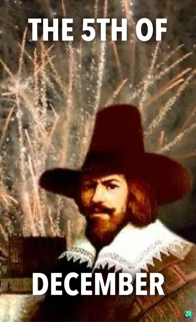 A portrait of a man with a beard and wide-brimmed hat, set against a background of fireworks. Large white text overlays the…