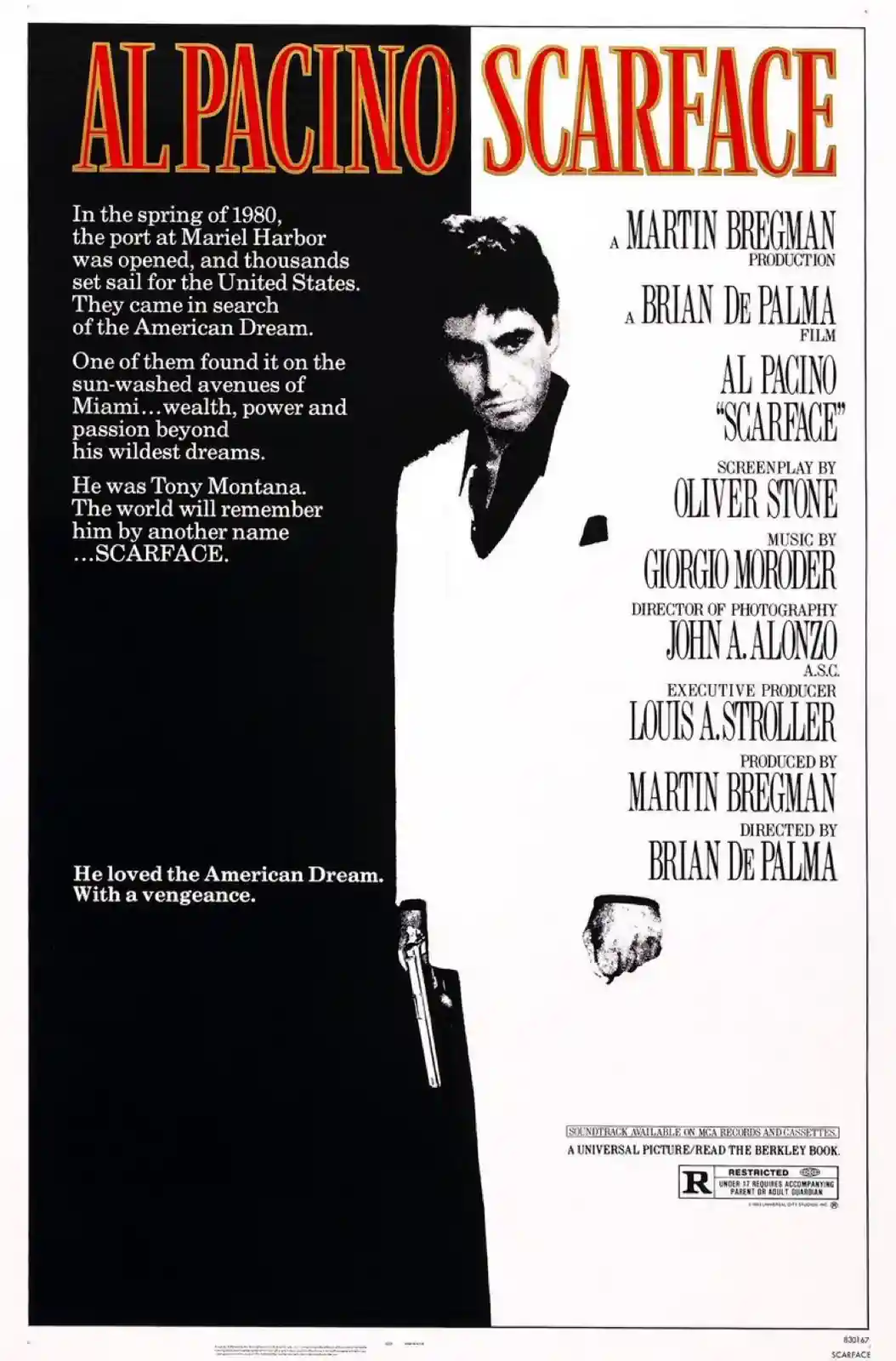 41 years ago today, Brian De Palma's 'Scarface' featuring Al Pacino hit theaters on December 9, 1983.