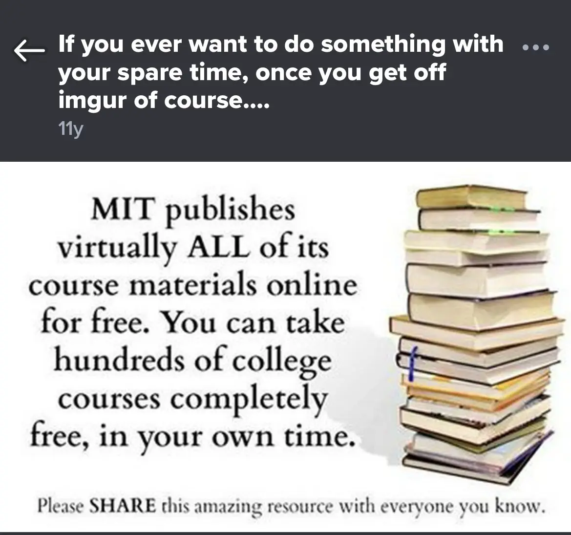 The image displays a white background with black serif text promoting MIT's free online course materials, accompanied by a…