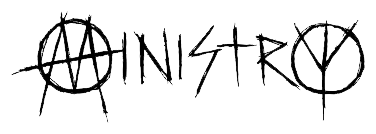 The image displays the word 'MINISTRY' in a crude, hand-drawn black font on a white background. The 'A' is replaced with an…