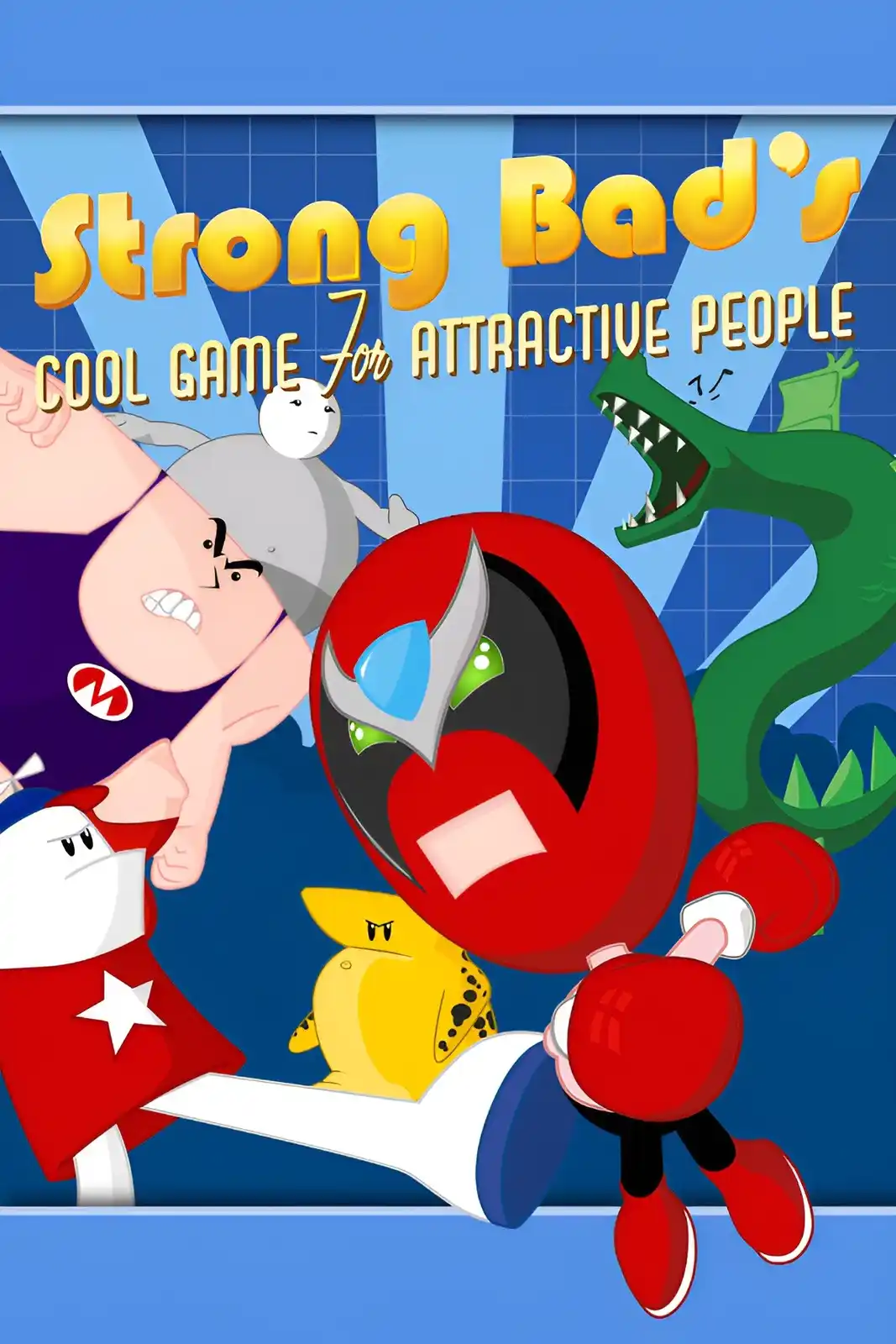 A promotional poster for 'Strong Bad's Cool Game For Attractive People' features cartoon characters including Strong Bad in…