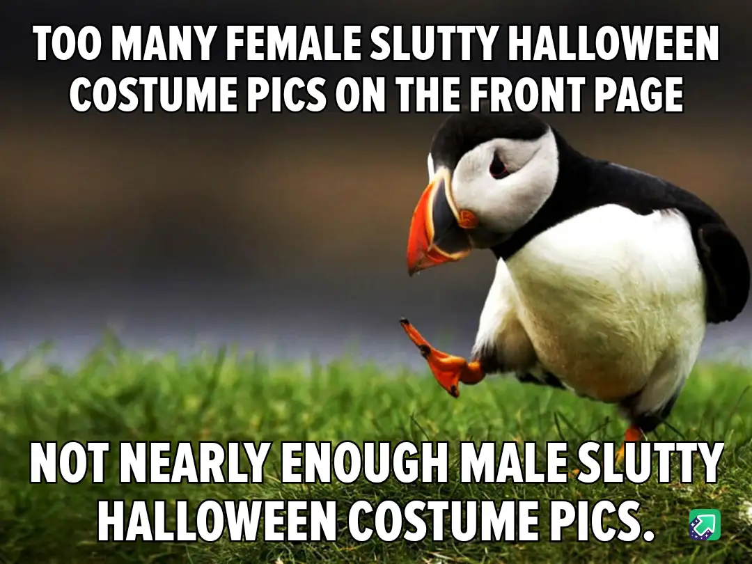 A photograph of a puffin standing on green grass with a blurred background, looking sideways with one foot lifted. White…