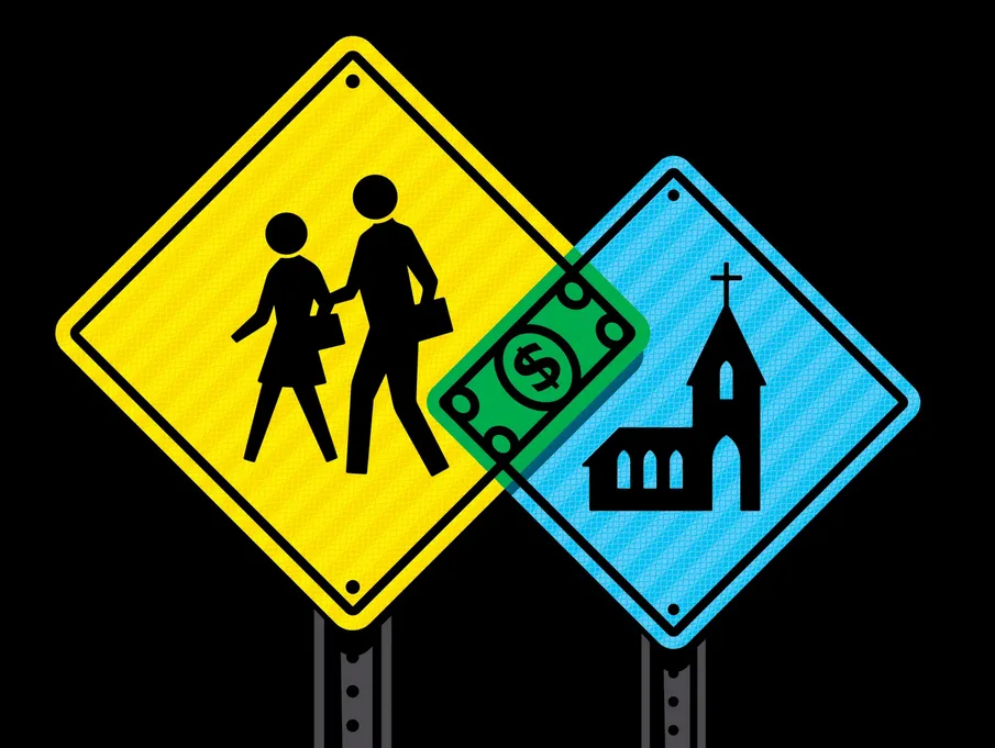 Two diamond-shaped road signs are shown side by side against a black background. The left sign is yellow with black…