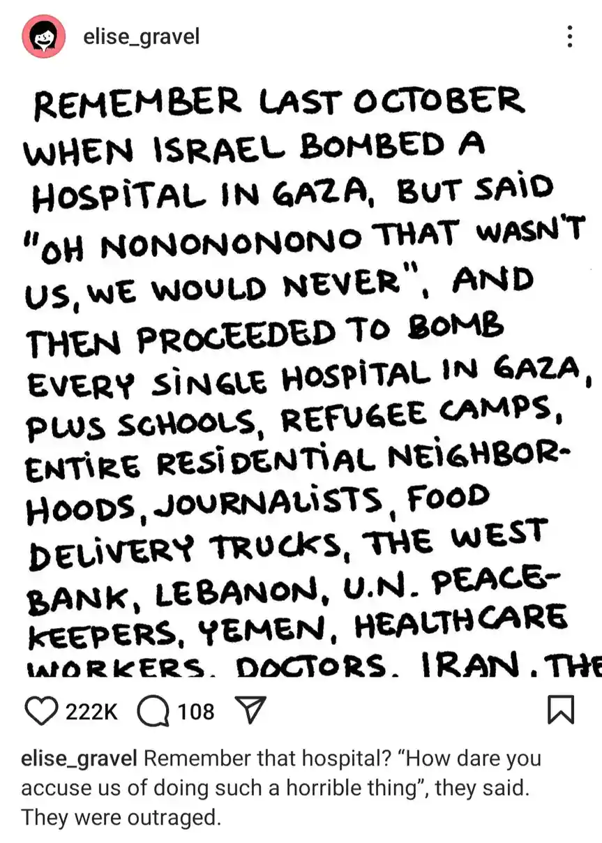 A white background image displays large, handwritten-style black text recounting a fictionalized narrative about Israel's…
