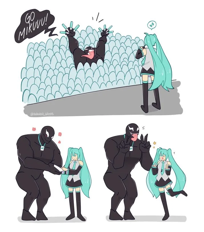Happy Halloween! Imagine Venom Enjoying a Miku Concert to the Fullest!