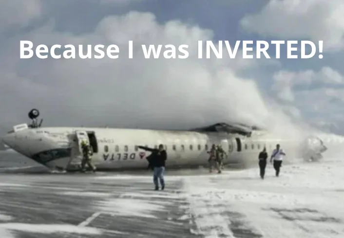 A Delta airplane is shown on a snowy runway with smoke billowing from its rear section. Several people, including emergency…