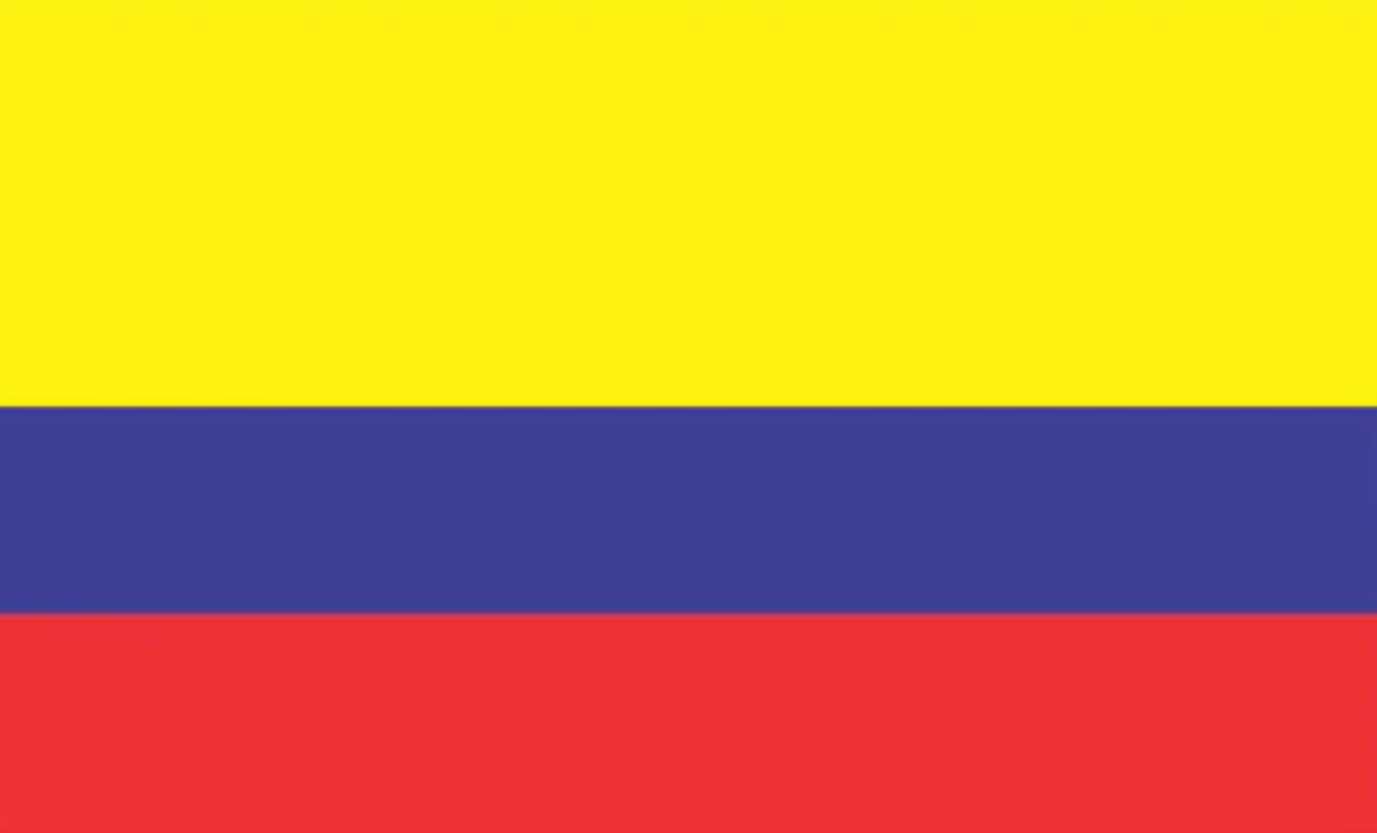 The image displays the national flag of Colombia, featuring three horizontal stripes: yellow on top, blue in the middle, and…