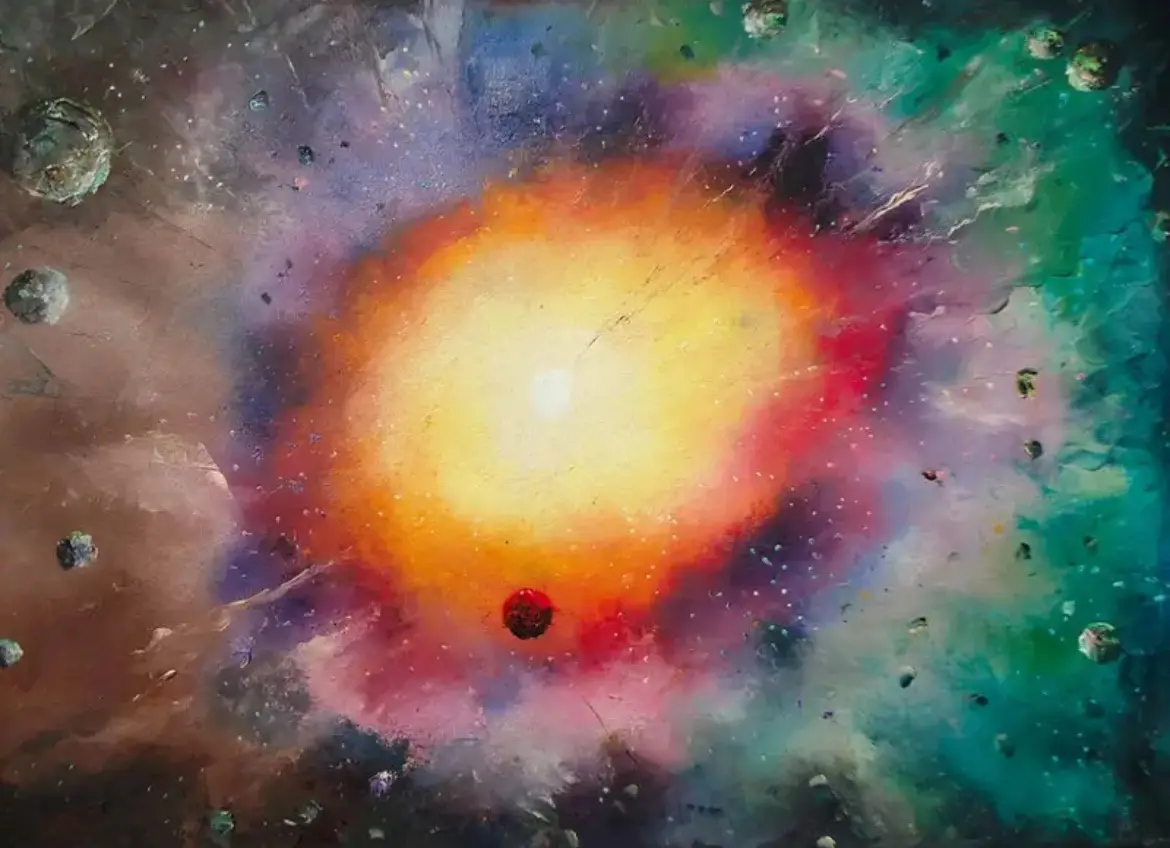 My Artistic Take on a Supernova: An Oil Painting