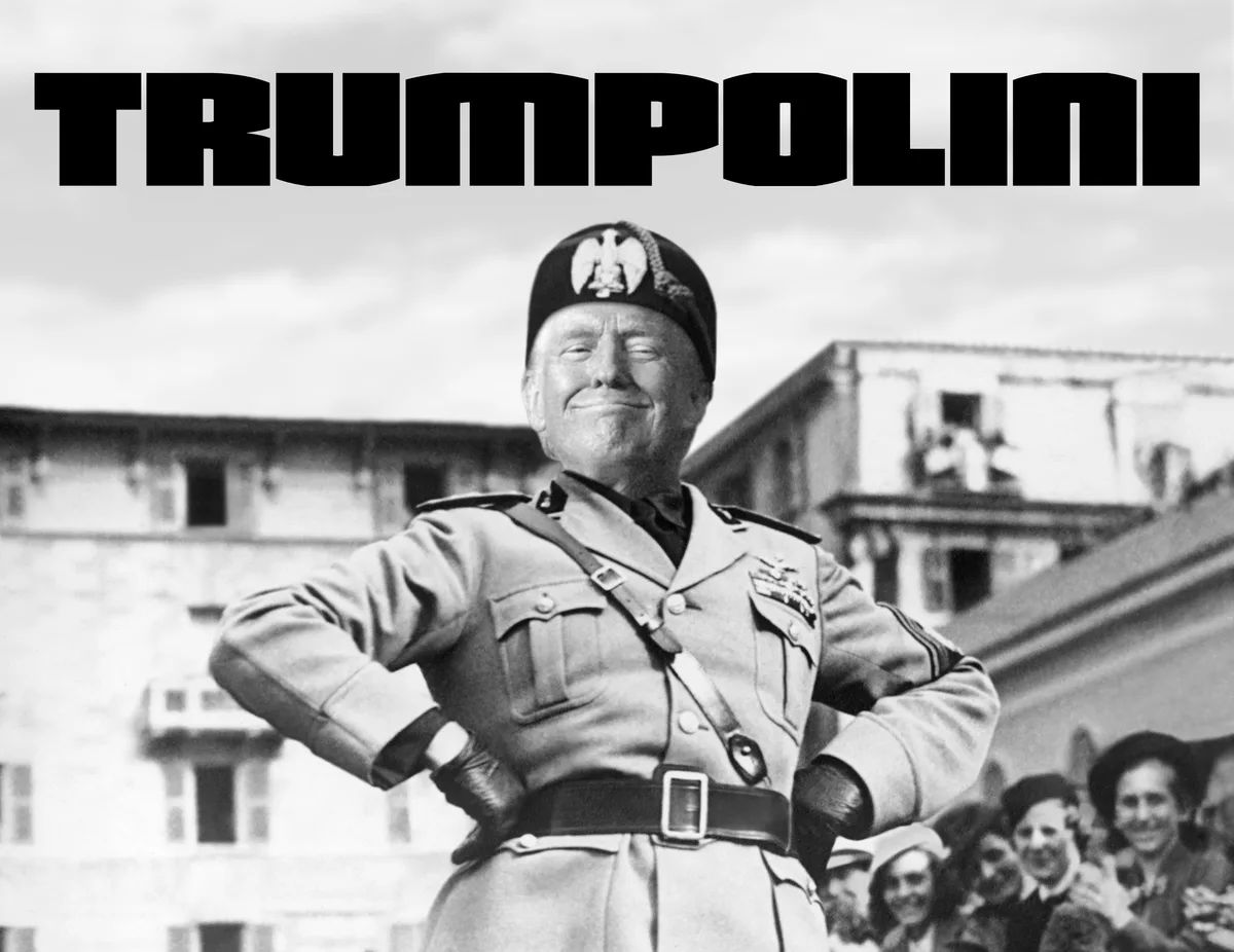 A black-and-white photo shows a man in a military uniform with a beret, hands on hips, smiling confidently. The word…