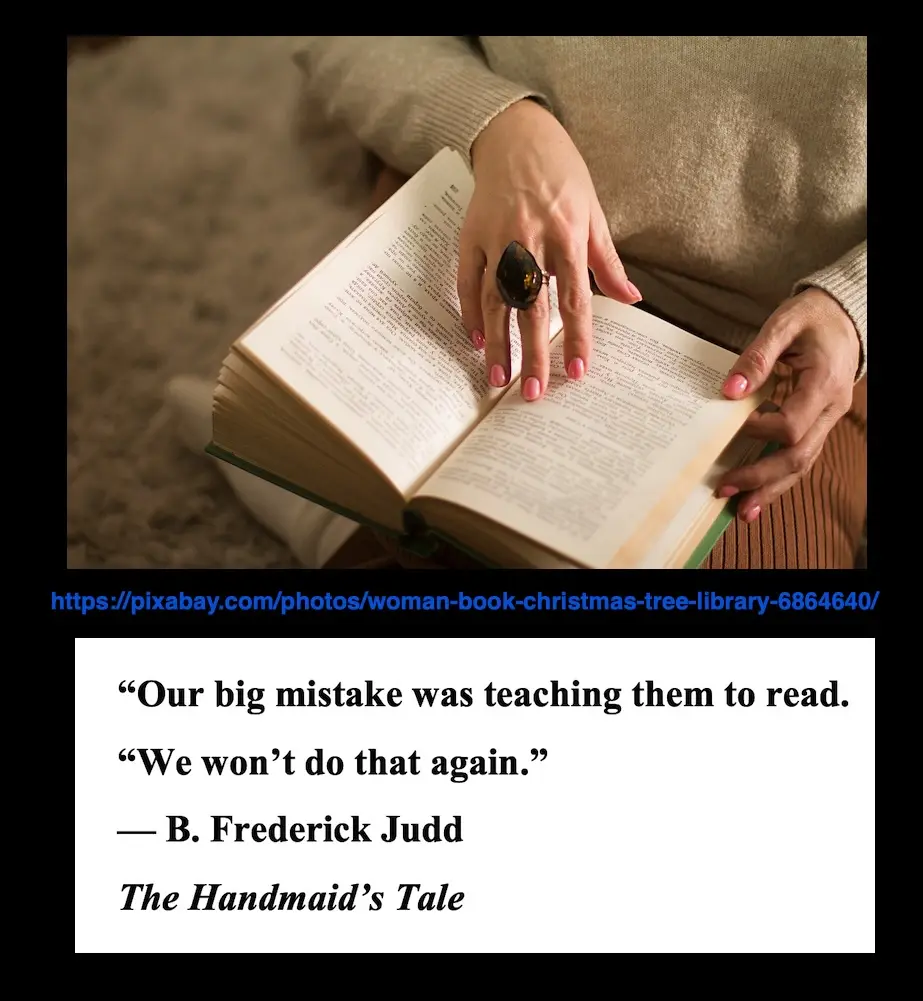 A close-up image shows a person's hands holding an open book, with one hand adorned with a large dark ring. The overlaid…
