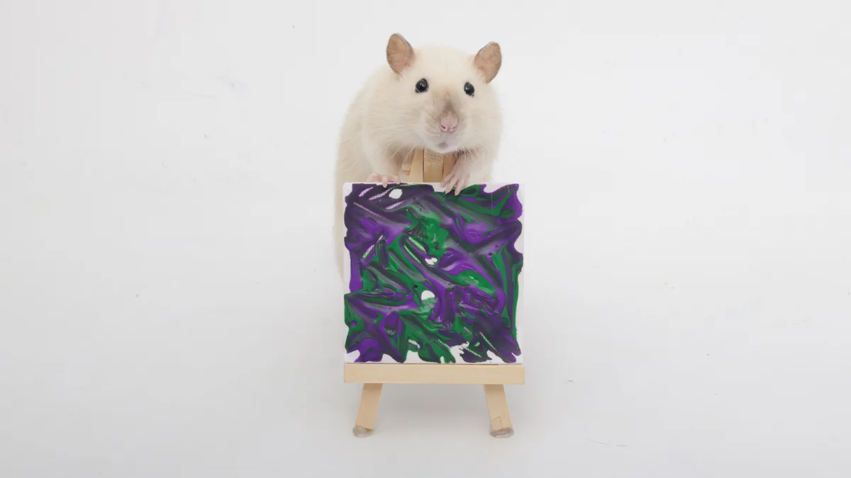 This Week's Adorable Mini Paw Paintings by My Beloved Pet Rats!