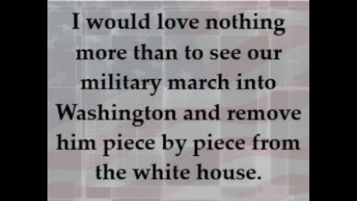The image displays a faded American flag background with black serif text overlaid. The text reads: 'I would love nothing…