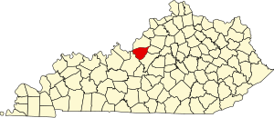 a map of kentucky with one county highlighted in red, overlaid with the text 'this is not a map of kentucky'.