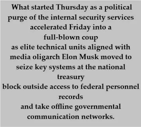 A gray background image displays a block of black text describing a fictional political scenario involving a 'coup' led by…