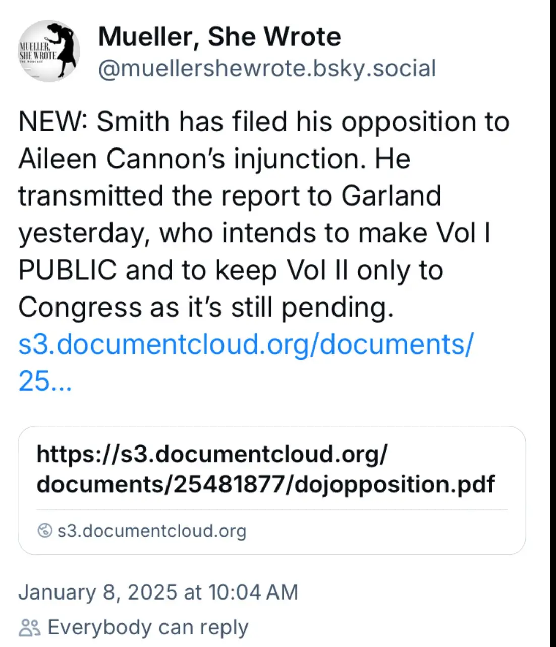 TFFS! This isn't under cannon's jurisdiction! We deserve to know about Jack Smith's investigation into those stolen documents!