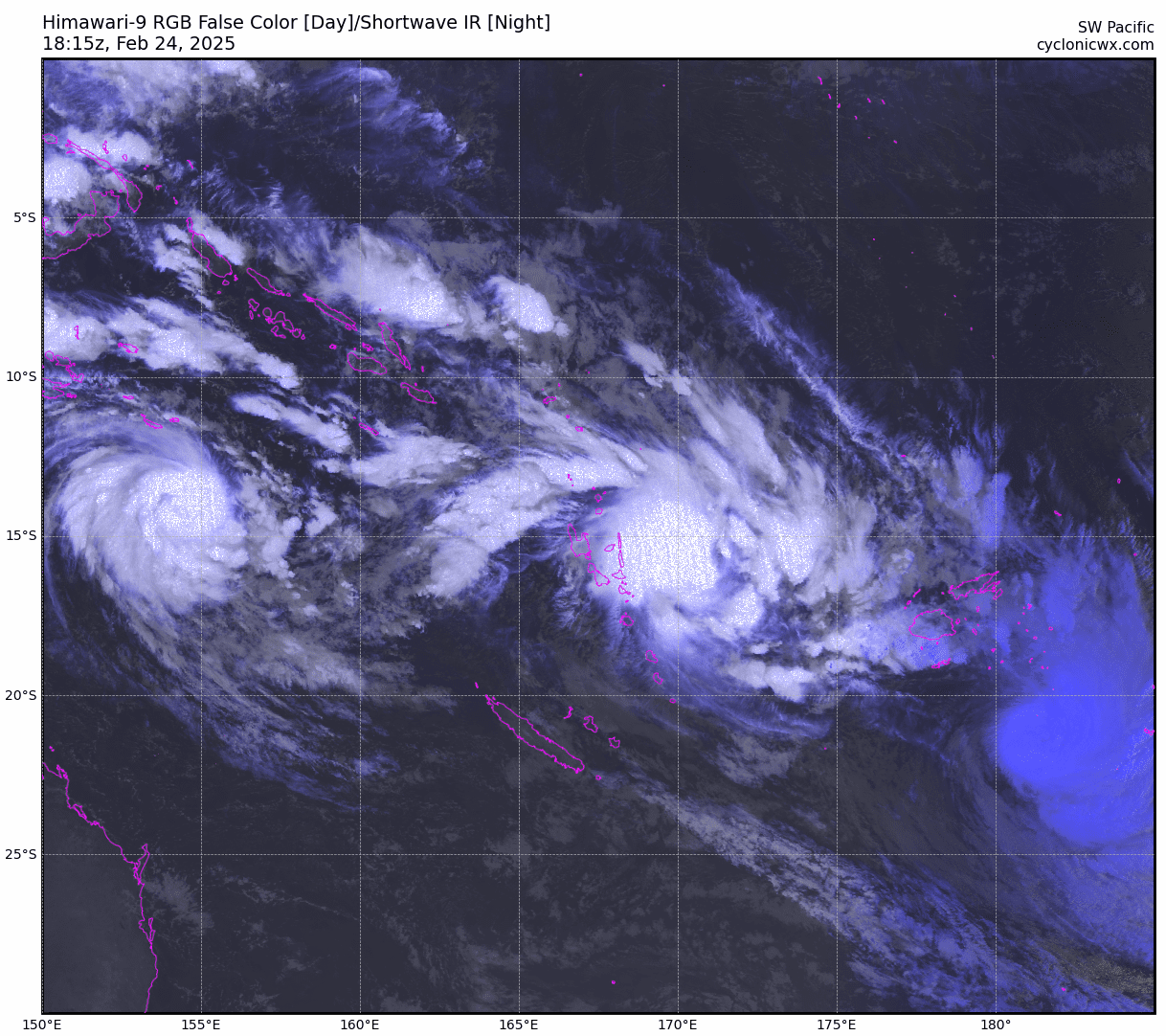 Six satellite images show a tropical cyclone system evolving over several hours, with the overlaid text 'hurricane season is…