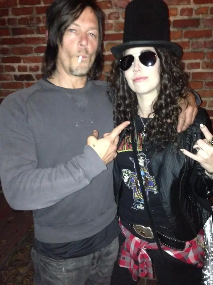 Last night at the bar, my sister rocked a Slash costume, and guess what? Norman Reedus from The Walking Dead snapped a pic and sent it to the real Slash!