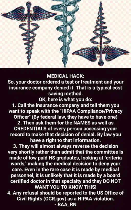 The image displays a medical caduceus symbol with text overlaid in red, appearing to be a distorted or corrupted version of…
