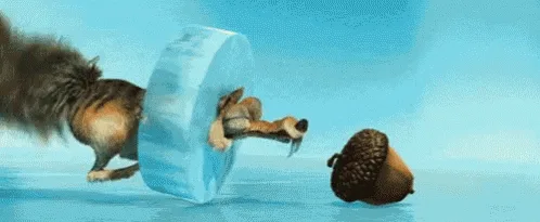 A sequence of six panels from the movie Ice Age shows the character Scrat, a small, furry, determined squirrel-like…