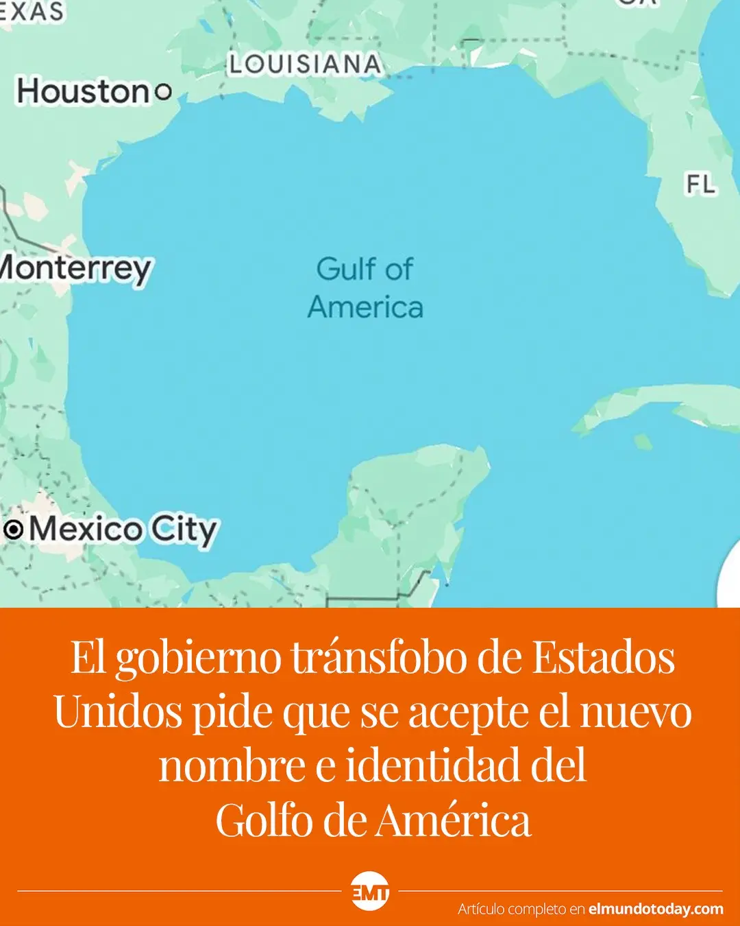 A map of the Gulf of Mexico region is shown with labels for Houston, Louisiana, Monterrey, Mexico City, and Florida, but the…