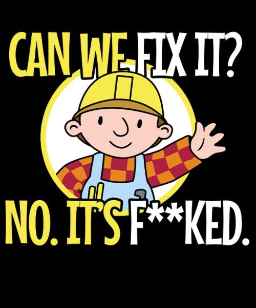 A cartoon character wearing a yellow hard hat and blue overalls, waving cheerfully against a black background. Large yellow…